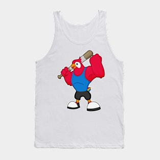 Parrot at Baseball with Baseball bat Tank Top